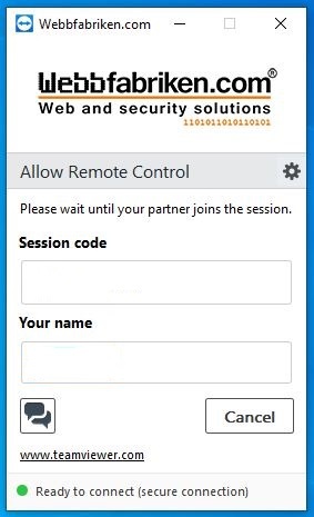 Webbfabriken teamviewer support